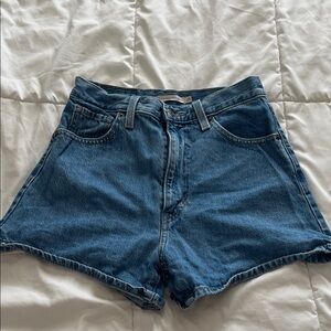 Levi's High Waist Blue Denim Women's Shorts
